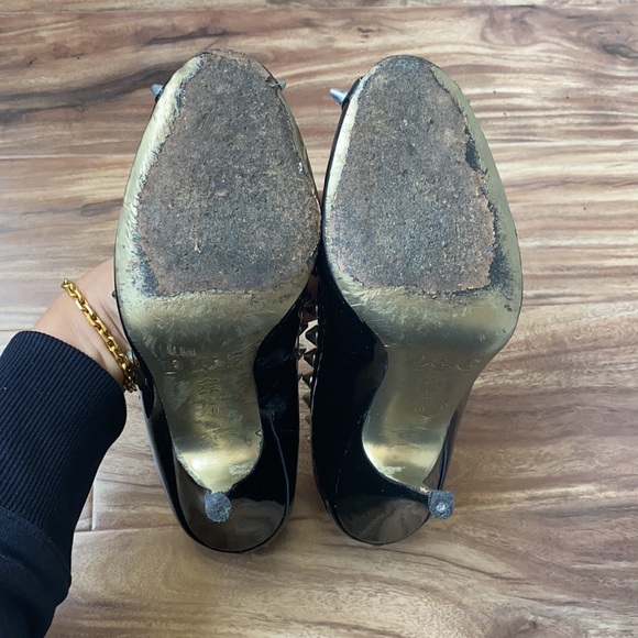Y2K D&G Dolce & Gabbana Patent Leather Spiked Heels 40 - Picture 7 of 13